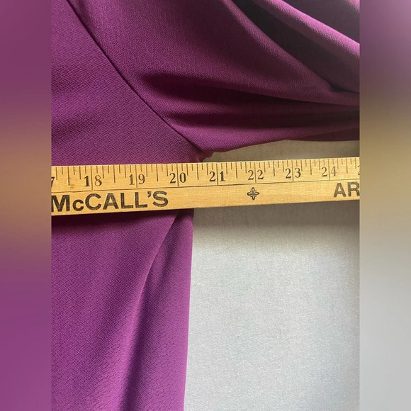NWT Halogen Nordstrom 3/4 sleeve scoop neck purple blouse Sz 1 (20.5” Ptp- M/L) - Picture 7 of 8